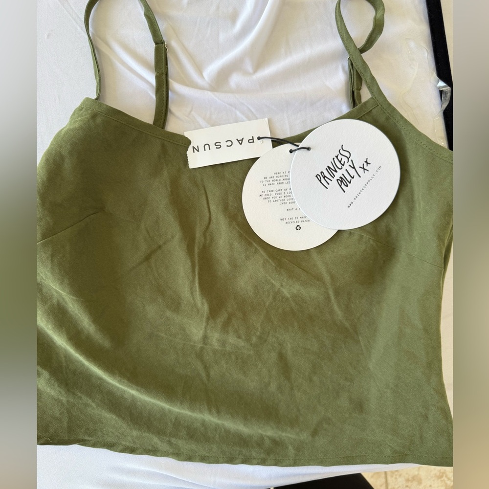 Princess Polly Dark Green Camisole Top